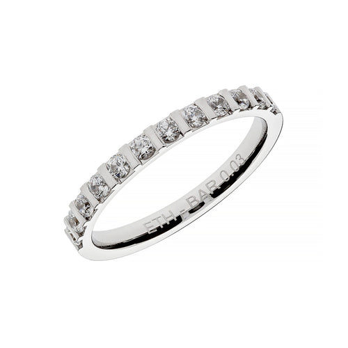 Women half eternity band in white gold