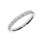 White gold half eternity wedding band with optional stones