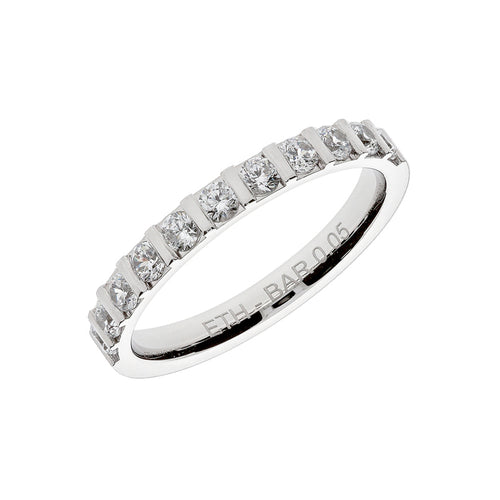 White gold half eternity wedding band with optional stones