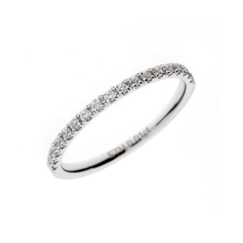 White gold wedding ring with stones