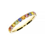 Vibrant sapphire yellow gold wedding ring