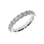 White gold wedding band with half stone design