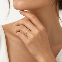 Yellow Gold Lab Diamond Band Ring