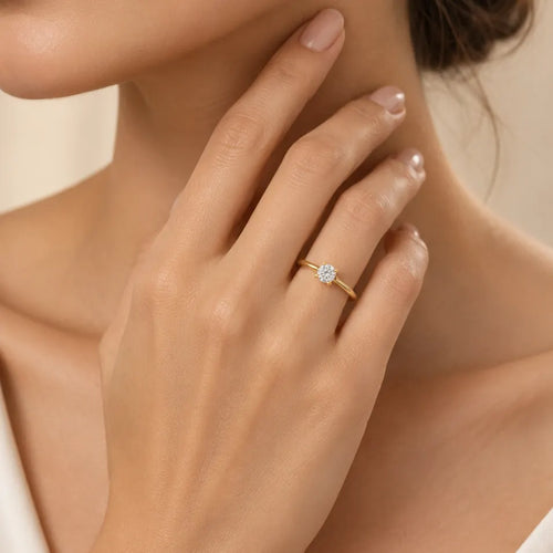 Yellow Gold Lab-Grown Diamond Solitaire Ring