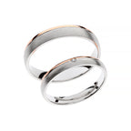 Matte white and polished rose gold wedding ring