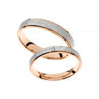 Unique white and rose gold wedding band