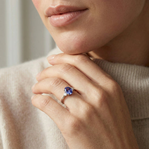 Tansanit-Verlobungsring