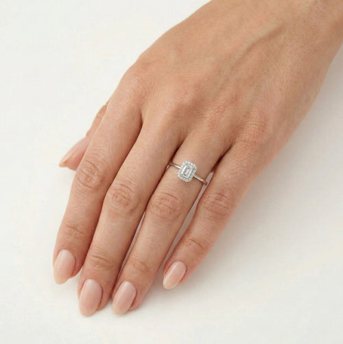 Rectangle white halo ring