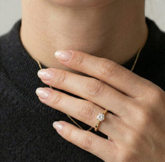 Bague de fiançailles à six griffes