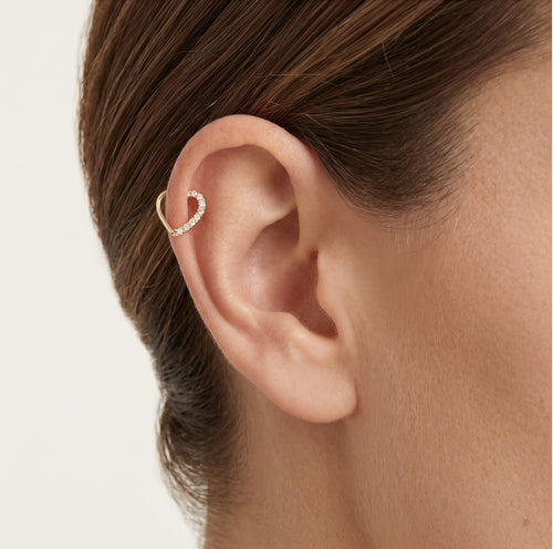 Goldenes Damen-Piercing mit Herz und Zirkonia