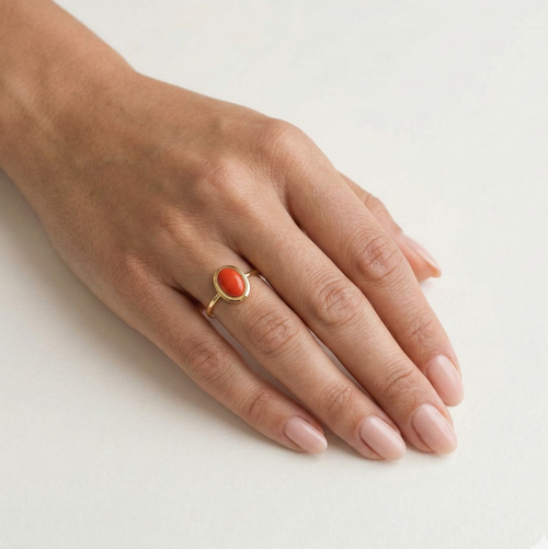 Anillo clásico de coral