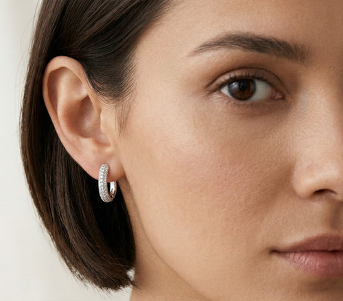Pendientes de plata con zirconia cúbica