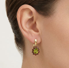Royal radiance moldavite and garnet elegance
