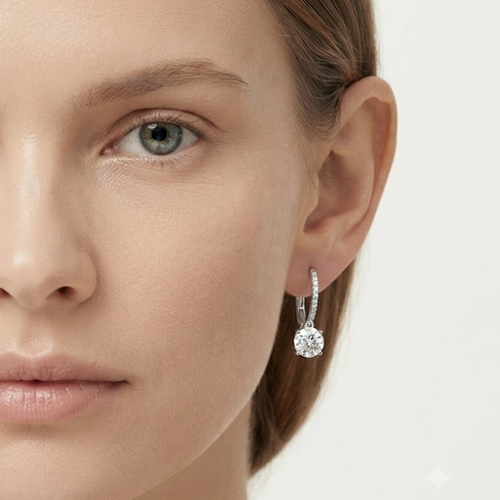 Sterling Silver Cubic Zirconia Drop Earrings
