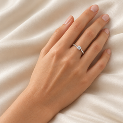 Sculpted White Gold Lab-Grown Diamond Solitaire Ring