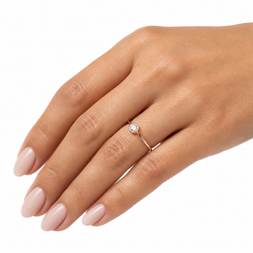Rose Gold Bezel Set Solitaire Ring