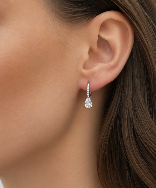 Sterling Silver Pear Drop Earrings