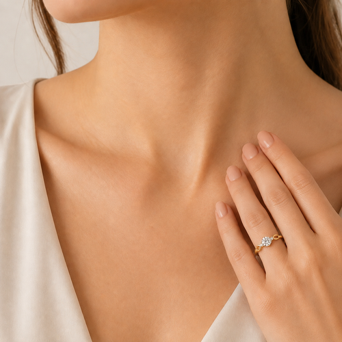 Refined Yellow Gold Zircon Ring