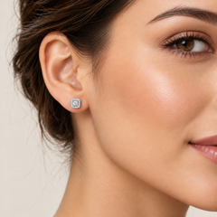 Rose and White Gold Stud Earrings
