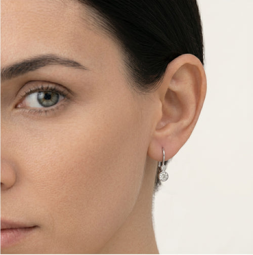White gold glow diamond drop earrings