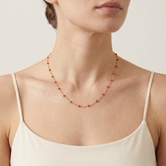 Minimalistic gold coral necklace