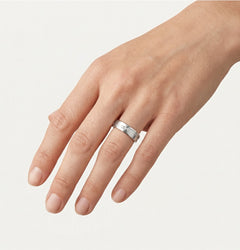 White gold wedding wave ring