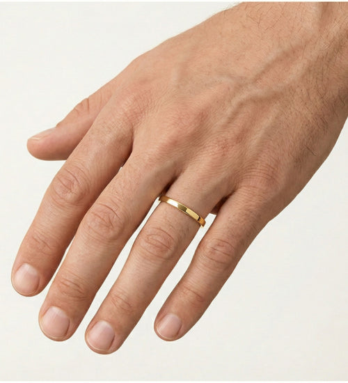 Tenký snubní prsten ze žlutého zlata 2 mm široký