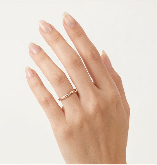 Rose gold classic thin wedding ring