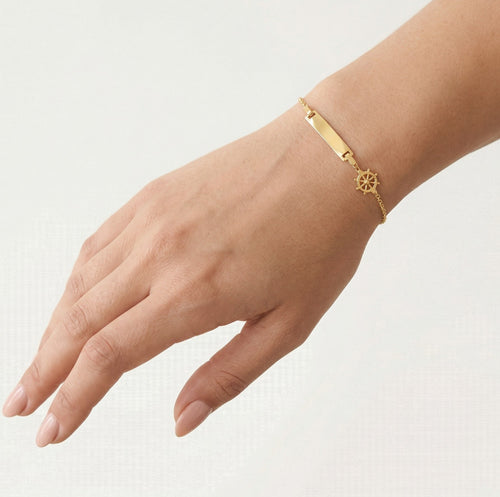 Pulsera de cadena plana con timón