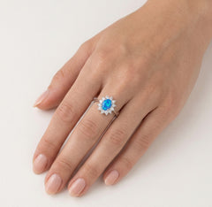 Anillo de ópalo azul real