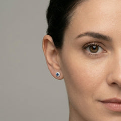 Pendientes de oro con zafiro y diamante