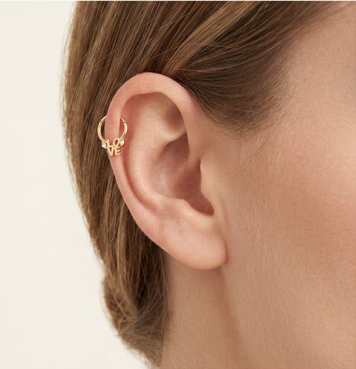 Liebe-Gold-Creolen-Piercing