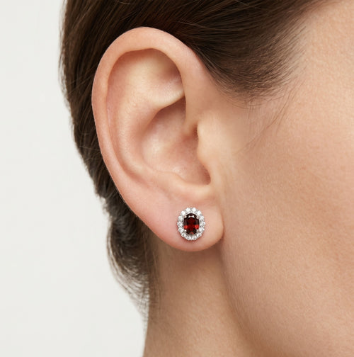 Ellisse garnet earrings