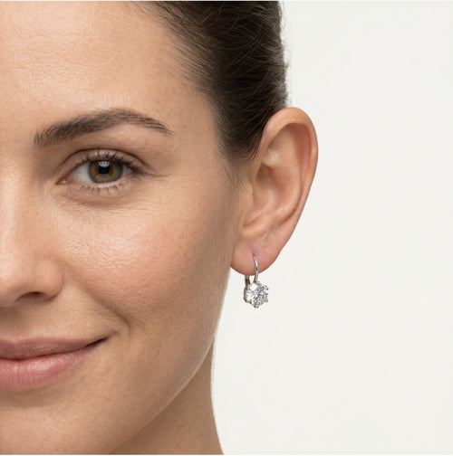 Simple sterling silver cubic zirconia earrings