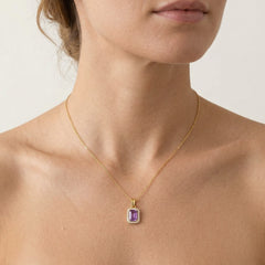 Halo emerald amethyst pendant