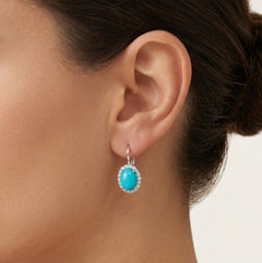 Royal drop earrings with turquoise cabochon