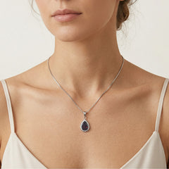 Royal black opal pendant
