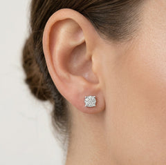 Elegantní náušnice z růžového zlata s diamanty