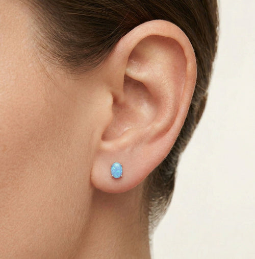 Náušnice s modrým opálem