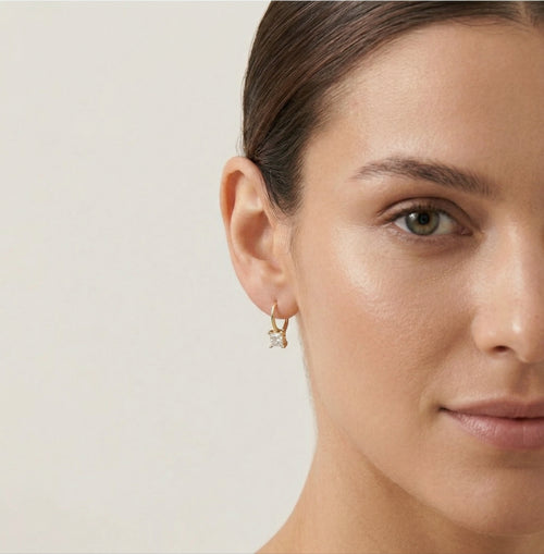 Fünf Zirkonia-Goldohrringe