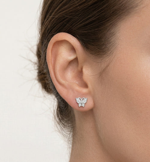 Stříbrné náušnice s motýlkem