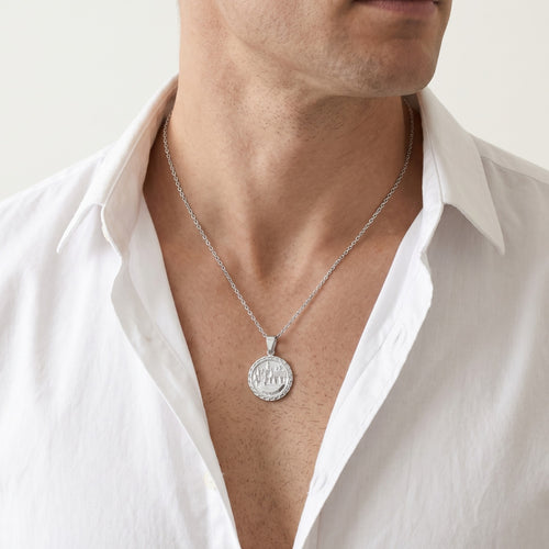 Pendentif en argent Prague dans un cercle