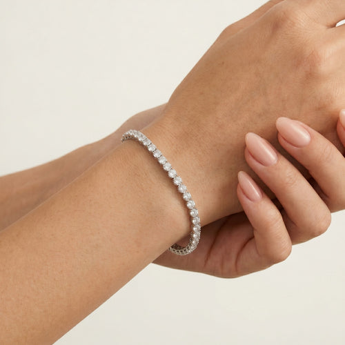 Gran pulsera tennis con zirconias redondas