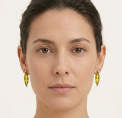 Elegant marquise cut moldavite stud earrings