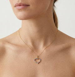 Double sided multicolor gold pendant