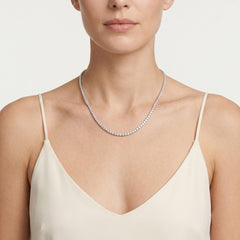 Silver tennis necklace