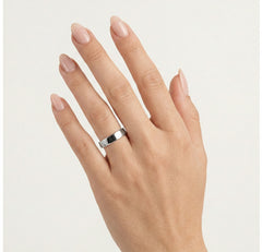 Anillos de boda de oro blanco de 4 mm de ancho, atemporales