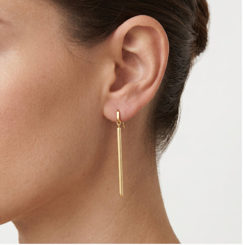 Pendientes largos geométricos colgantes