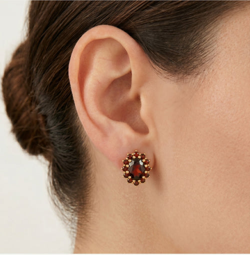 Floral elegance gold drop earrings