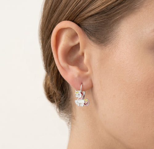 Sterling silver unicorn drop earringsSterling silver unicorn drop earrings